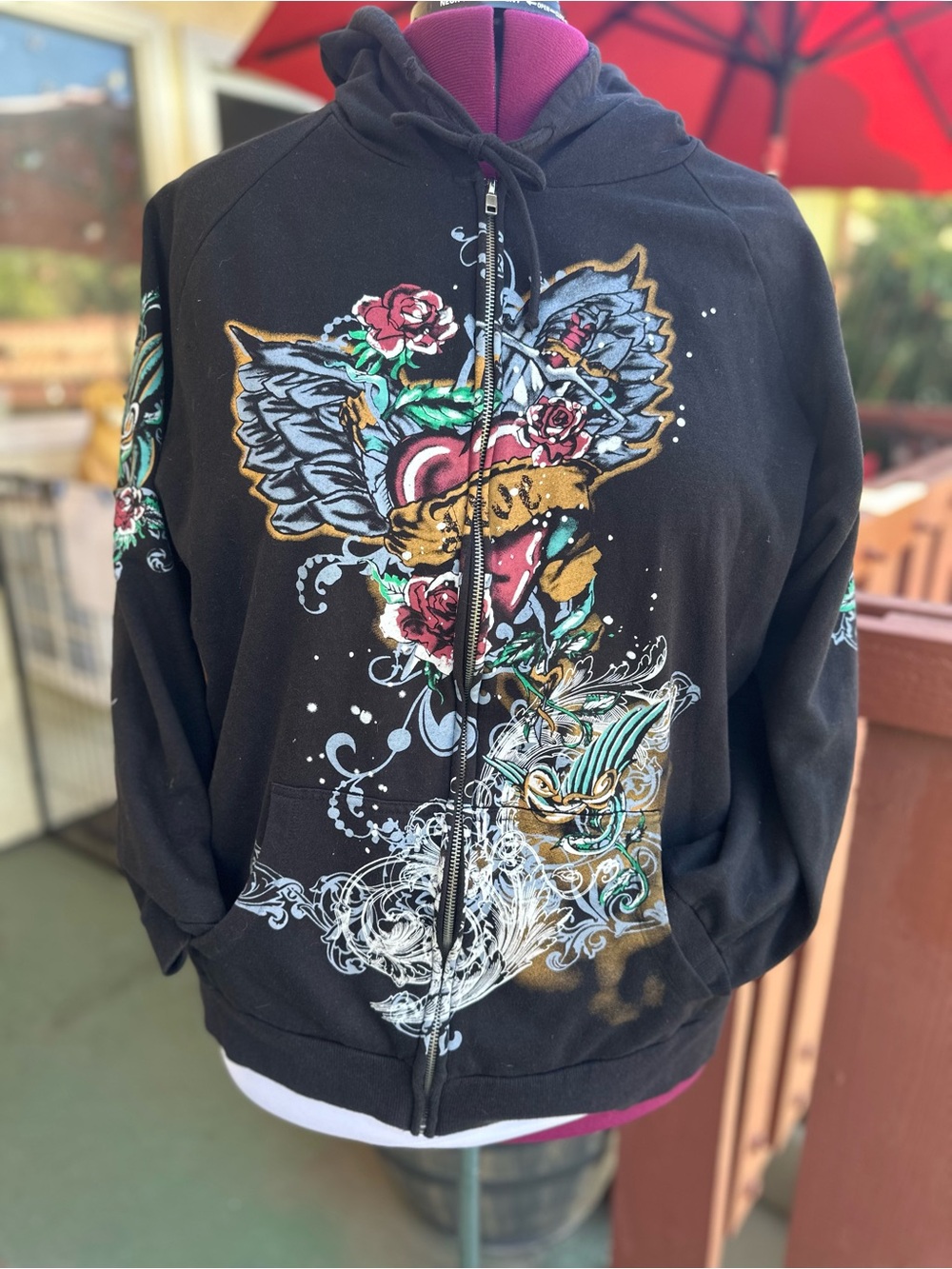 Y2K Vintage Torrid Tattoo Hoodie Indie Sleaze Grunge Inked